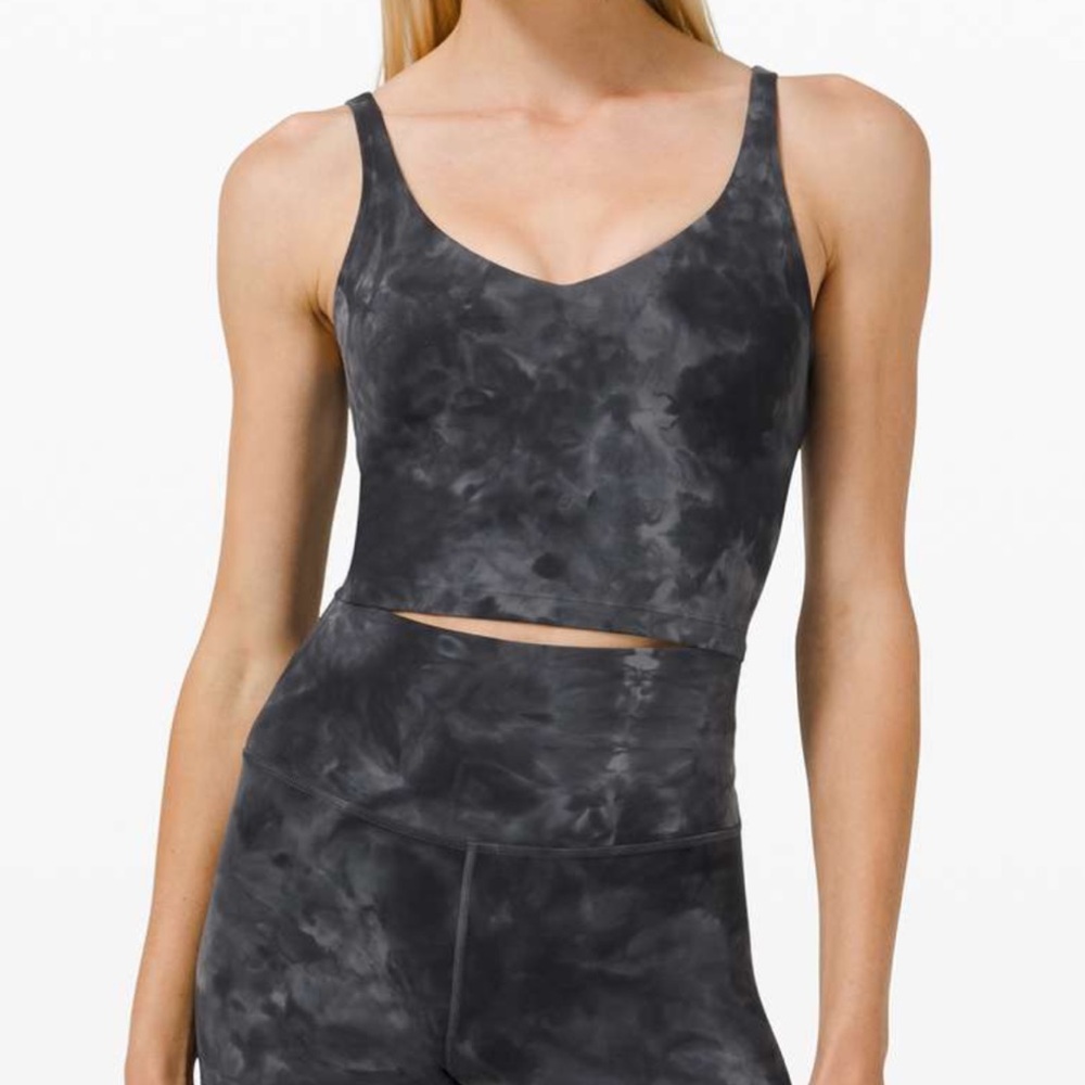 lululemon athletica Charcoal Tie-Dye Cropped Tank